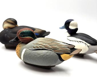 Ducks Unlimited Miniature Duck Decoys, Jett Brunet Resin Cast Set (2001, 2005, 2015)