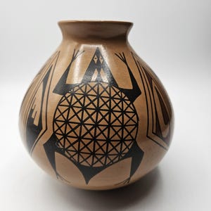 Miguel Lopez, Mata Ortiz Casa Grande Pueblo Artist, Polychrome, Turtle Motif Olla