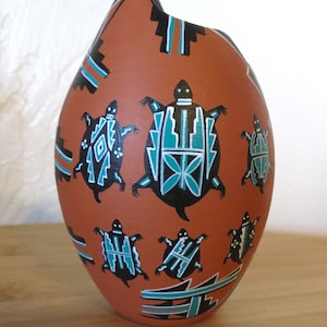 Jemez Pueblo, Hand Coiled and Painted Pot, Signed by Artist Delia Gachupin