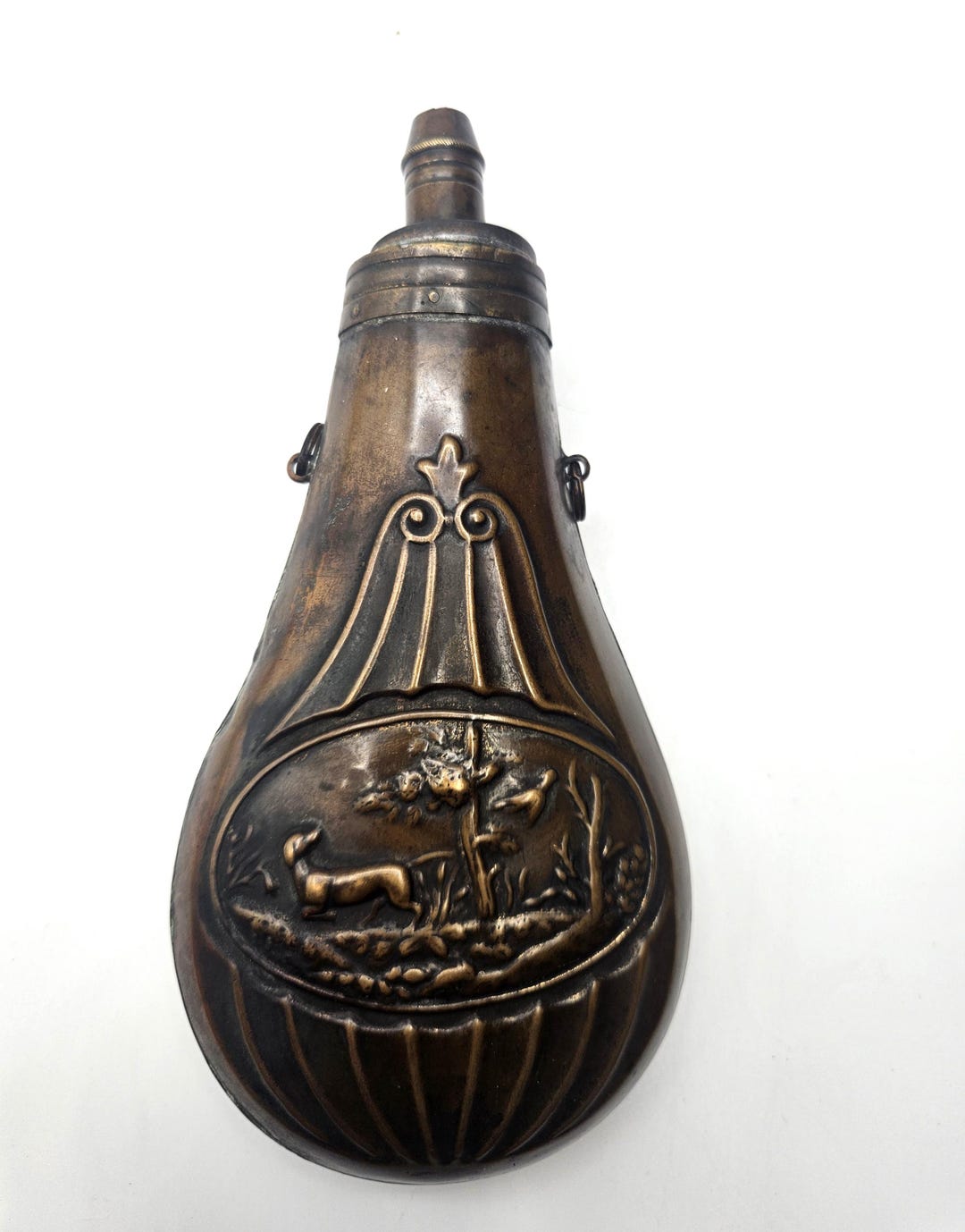 Circa 1830-1870, Black Powder Flask, 