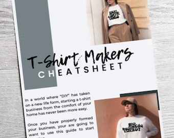 T-Shirt Makers Cheatsheet PDF - T-Shirt Guide PDF Download - TShirt PNG