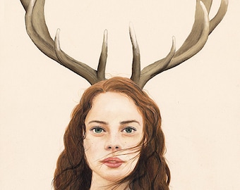 Antlers - LIMITED EDITION PRINT - Giclee Print A4
