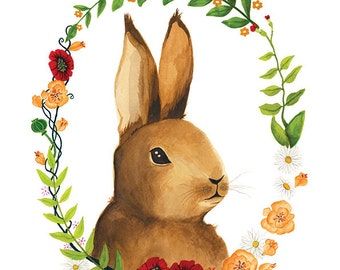 Bunny Illustration - Archival Print 8x11