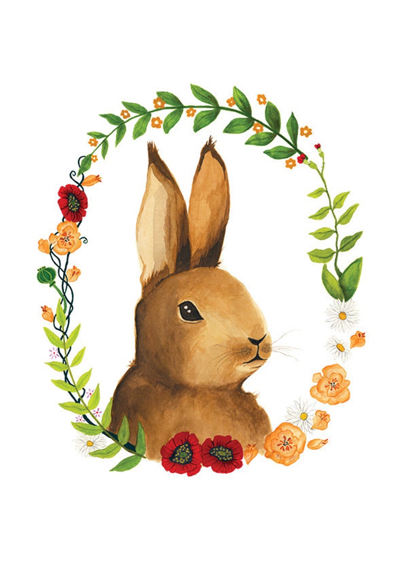 Bunny Illustration Archival Print 8x11 image 1