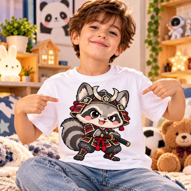 Japan Racoons Kawaii Samurai Raccoon PNG, Japanese Warrior Animal Art (digital ...