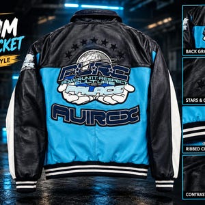 Jaqueta de couro masculina Avirex Pure Place com patch bordado, estilo streetwear retrô, confeccionada em couro legítimo de vaca, ideal para presentear.