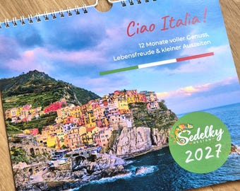 Italien Kalender 2027 | Wandkalender 2027 deutsch | Reisekalender, Monatskalender | Weihnachtsgeschenk & Geburtstagsgeschenk