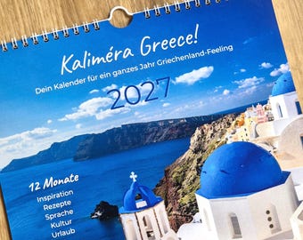 Griechenland Kalender 2027 | Wandkalender 2027 deutsch | Reisekalender, Monatskalender | Weihnachtsgeschenk & Geburtstagsgeschenk