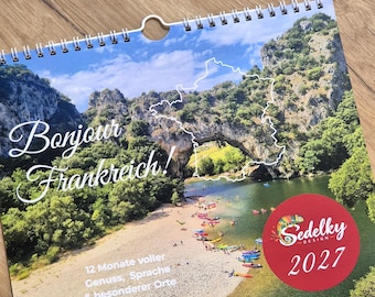 Frankreich Kalender 2027 | Wandkalender deutsch mit Feiertagen | Reisekalender | Weihnachtsgeschenk & Geburtstagsgeschenk
