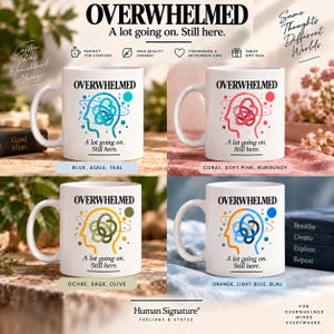 ÖVERVÄLDIGAD Mugg | Keramisk Kaffemugg | Gåva för Överväldigade Människor | Mindset-mugg | 300 g