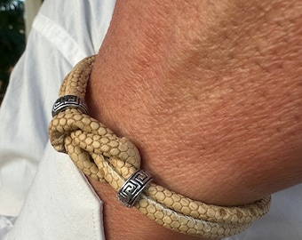 BRACCIALE DOPPIO NODO, braccialetto da uomo con nodo infinito, regalo per lui, braccialetto per la festa del papà, braccialetto fatto a mano in Italia, regalo per ragazzo, per figlio