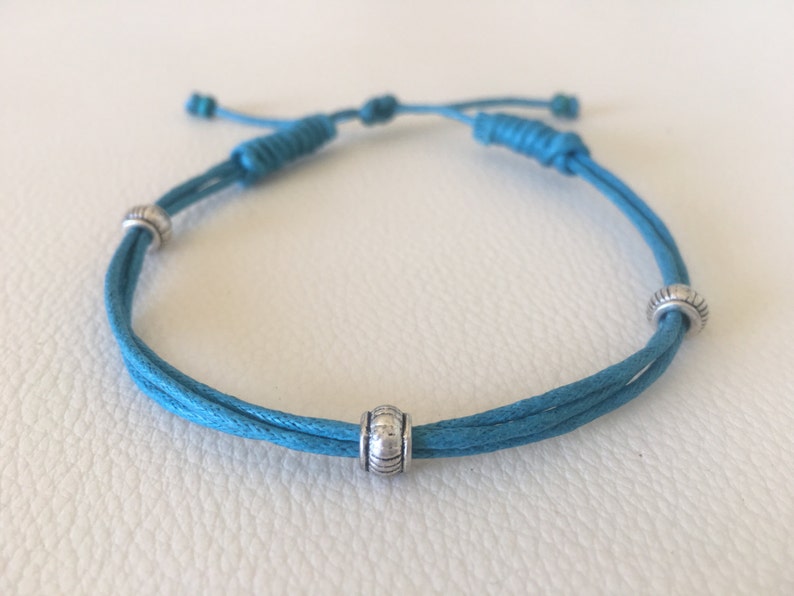 TURQUOISE MEN BRACELET Cotton Cord Bracelet Unisex for Him Etsy