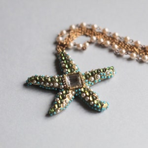 COLLANA BRIGHT STAR, collana con stella e perline, collana gitana, regalo originale per donna, made in Italy, collo originale ed elegante, per lei immagine 9