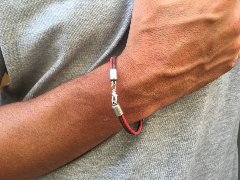 MENS CORD BRACELET gift for men double color bracelet for Etsy