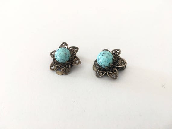 TURQUOISE CLIP EARRINGS, gift for women, for mom,… - image 2