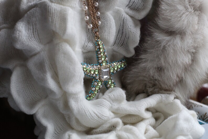 COLLANA BRIGHT STAR, collana con stella e perline, collana gitana, regalo originale per donna, made in Italy, collo originale ed elegante, per lei immagine 8
