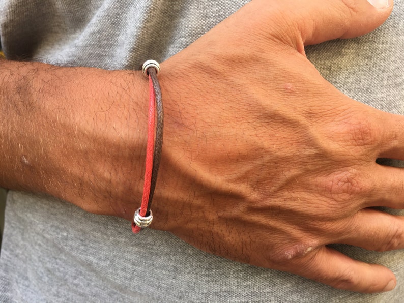 MENS CORD BRACELET gift for men double color bracelet for Etsy