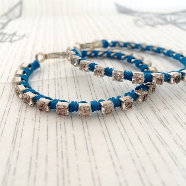 Extra Large Rhinestone Hoop Earrings Etsy