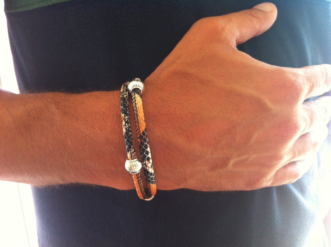 Bracciale Uomo Infinito Cinturino Vero Cuoio. - Gioielli - Braccial... | Su