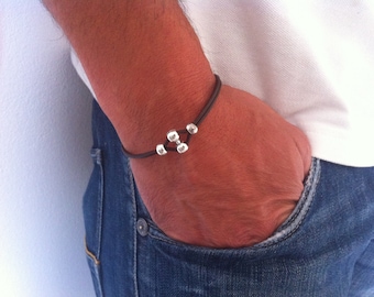 FOR HIM BRACELET, jewelry for men, waxed brown cord, charm, gift for him, for men, for boy, summer bracelet, personalized
