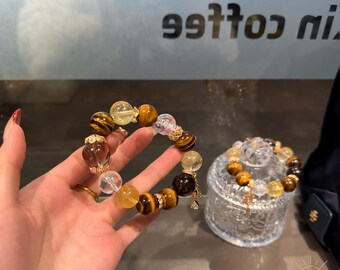 Citrine and Tiger Eye Bracelet