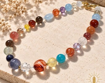 Multi-Gem Crystal Necklace Pastel
