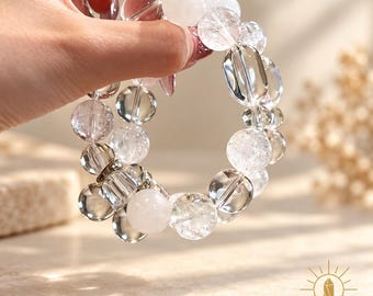 Clear Quartz Bracelet Round Bead