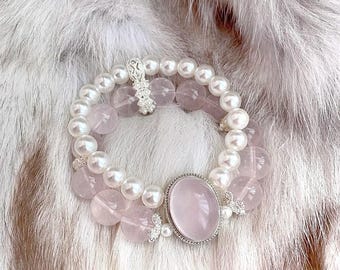 Rose Quartz Bracelet Double-Strand