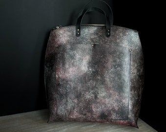 Leather Backpack, Large backpack, Leather school bag, Celestial purse