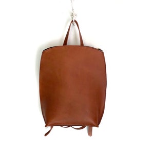 Small Leather Backpack, Mini Leather Backpack, Minimalist Leather backpack, Zipper backpack image 1
