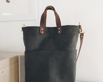 Nubuck bucket bag, leather tote bag, cross body bag