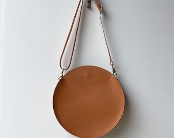 Handmade Leather Circle Bag