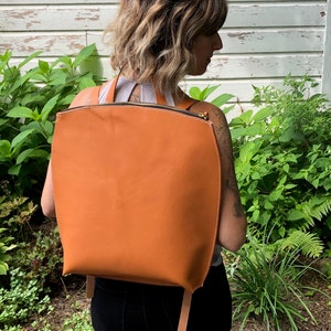 Minimalist Leather Backpack, Large Backpack, Travel bag, Leather Backpack Women's image 2