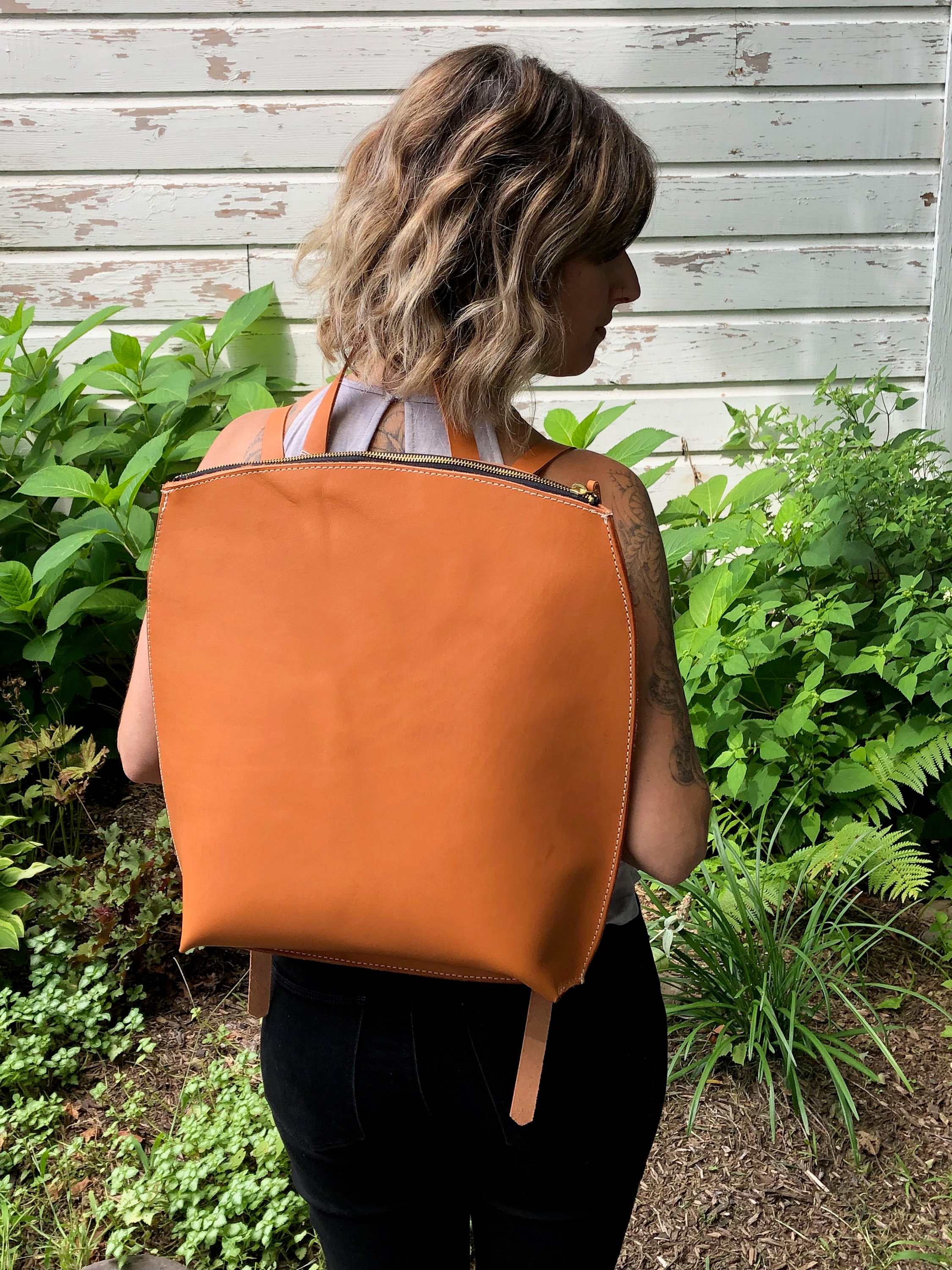 Minimalist Leather Backpack, Large Backpack, Travel Bag, Leather ...