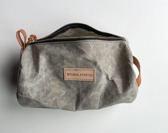 Waxed Denim Travel Companion Dopp Barrel Bag