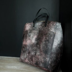 Leather Backpack, Large backpack, Leather school bag, Celestial purse image 2
