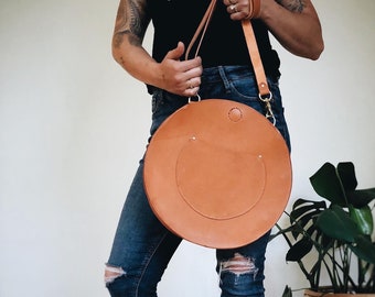 Leather Circle bag Tote bag Cross Body Bag