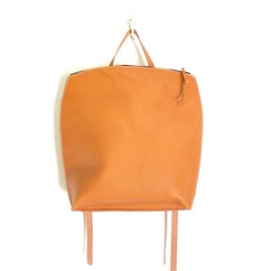 Minimalist Leather Backpack, Large Backpack, Travel bag, Leather Backpack Women's image 1