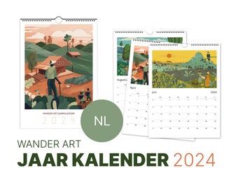 Nederlands Jaarkalender 2024 | Wandkalender | Kalender 2024 | kunstkalender| kerstcadeau| Einweihungsgeschenk