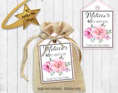 Floral peonies peony flowers birthday personalised birthday party thank you tags x 12 (or digital) Il_170x135