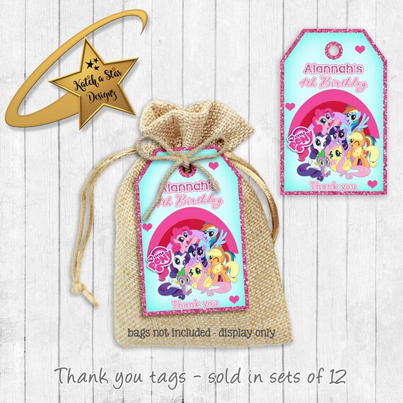 My little pony personalised birthday party thank you tags x 12 (or digital) Il_570xn