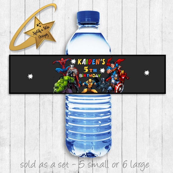 Captain America Water Bottle Labels 