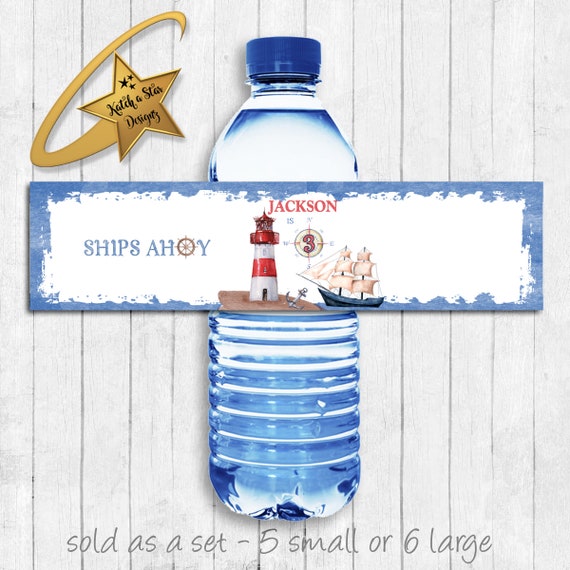 yacht boat sailing lighthouse Nautical you print birthday party personalised digital chocolate wrappers ocean