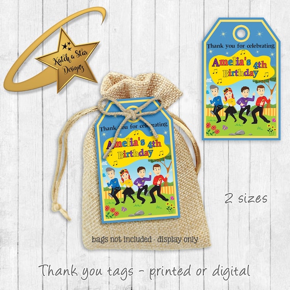 The Wiggles personalised birthday party thank you tags x 12 (or digital) Il_570xn