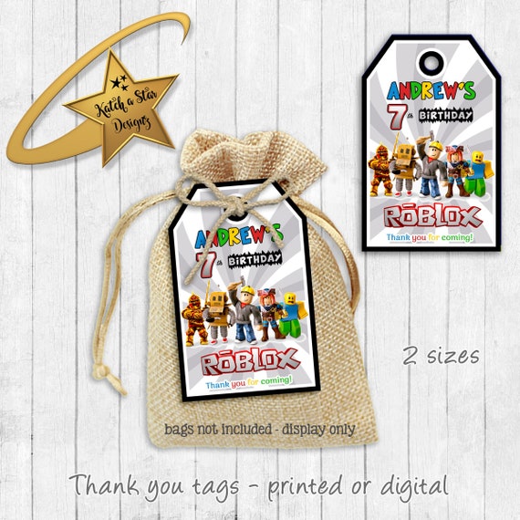 Roblox personalised birthday party thank you tags x 12 (or digital) Il_570xn