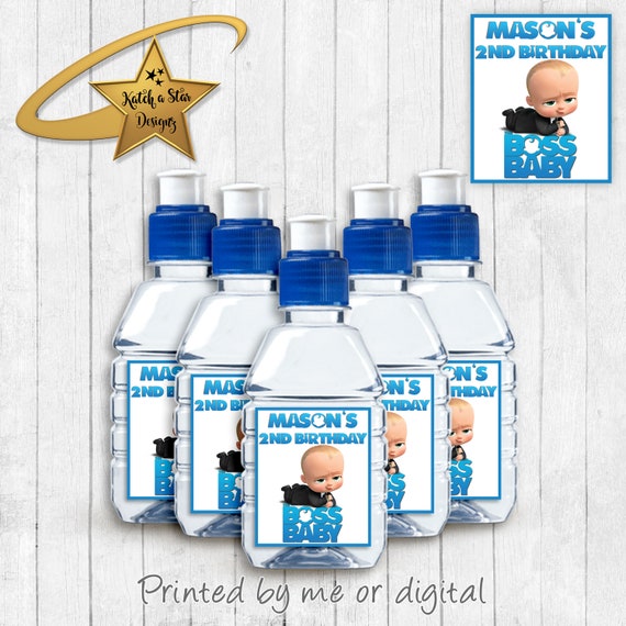 Boss Baby Boy Water Bottle Label-Boss Baby Birthday-Boss Baby