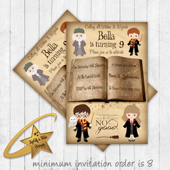 Harry Potter personalised birthday party invitations (printed or digital) Il_570xn