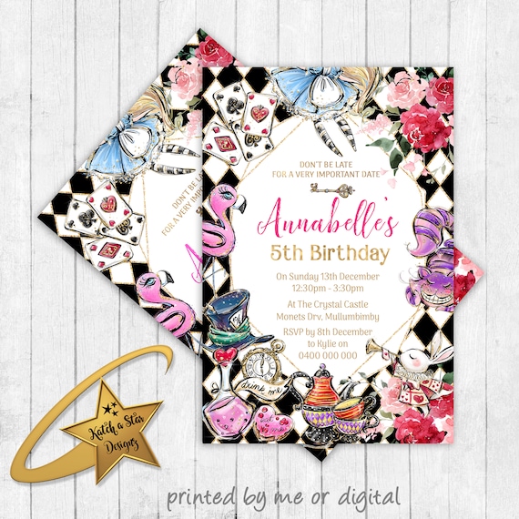 Alice in Wonderland mad hatters tea party birthday party personalised