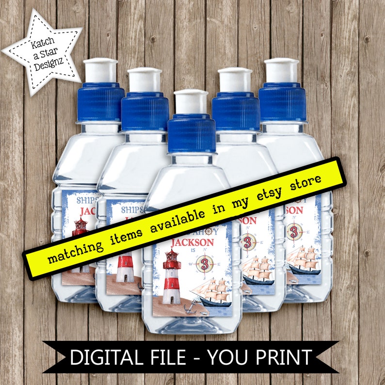 yacht boat sailing lighthouse Nautical you print birthday party personalised digital chocolate wrappers ocean