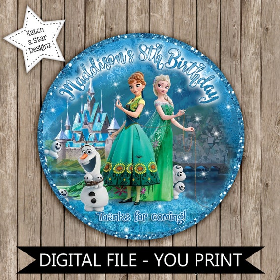 frozen elsa anna olaf birthday party personalised digital